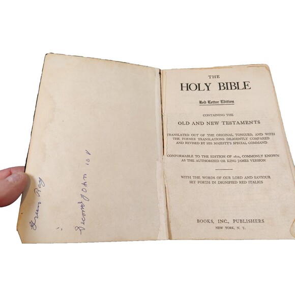 Vintage Holy Bible Red Letter Edition King James Concordance No Date - Picture 9 of 11